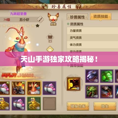 天山手游独家攻略揭秘！