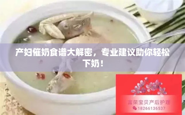 产妇催奶食谱大解密，专业建议助你轻松下奶！