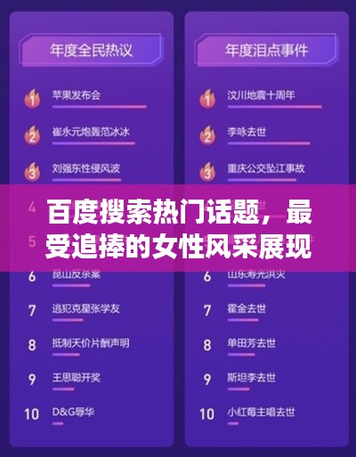 百度搜索热门话题，最受追捧的女性风采展现