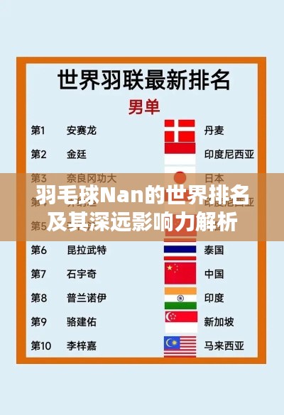 羽毛球Nan的世界排名及其深远影响力解析