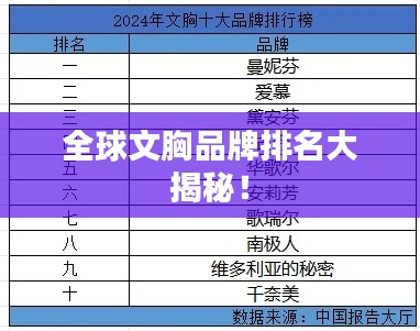 全球文胸品牌排名大揭秘！