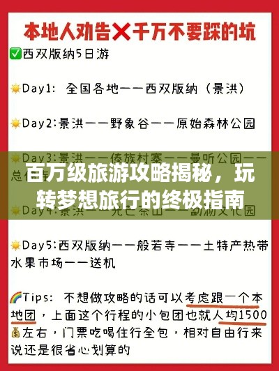 百万级旅游攻略揭秘，玩转梦想旅行的终极指南