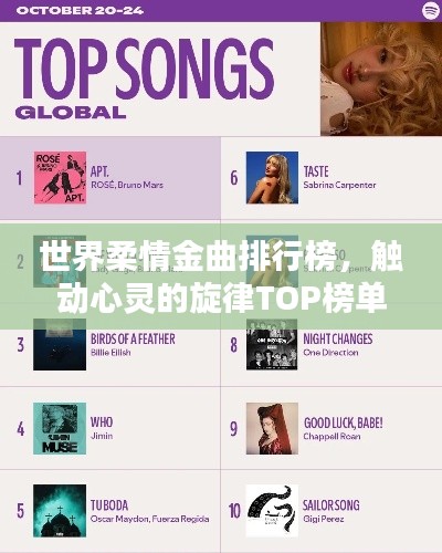 世界柔情金曲排行榜，触动心灵的旋律TOP榜单揭晓！
