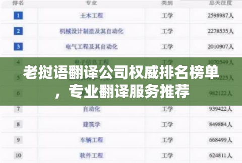 老挝语翻译公司权威排名榜单，专业翻译服务推荐