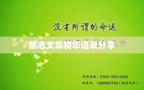 励志文章精华语录分享