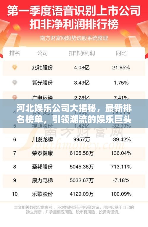 河北娱乐公司大揭秘，最新排名榜单，引领潮流的娱乐巨头！