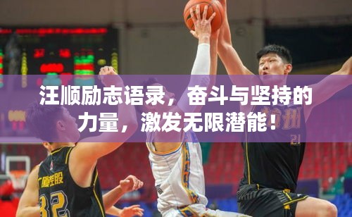 汪顺励志语录，奋斗与坚持的力量，激发无限潜能！