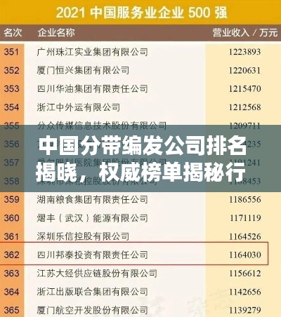 中国分带编发公司排名揭晓，权威榜单揭秘行业巨头！
